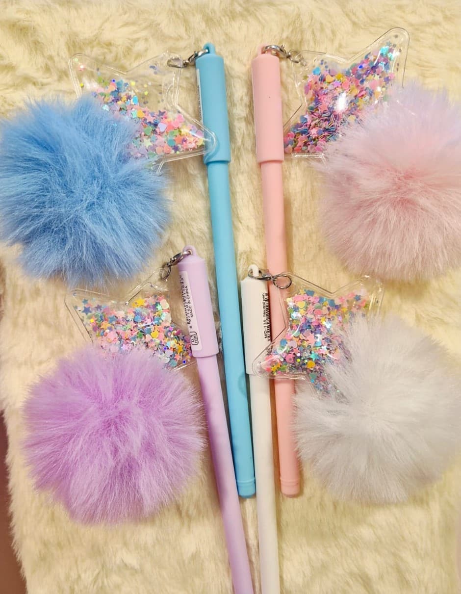 CANETA PINGENTE .:Pompom Estrela