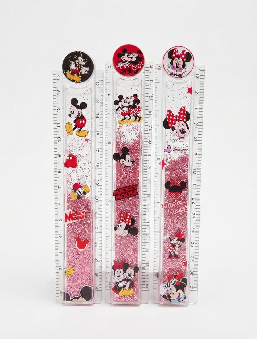 RÉGUA DOBRÁVEL 30cm Dobrável Minie e Mickey