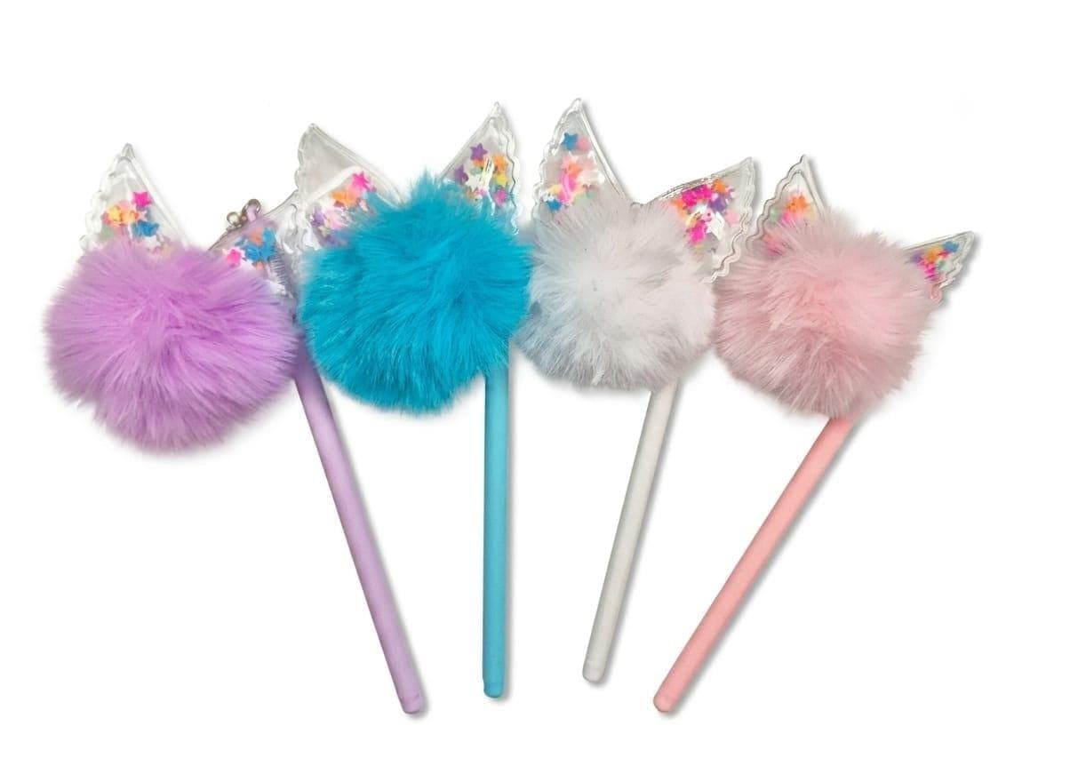 CANETA PINGENTE .:Pompom Borboleta