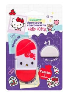 APONTADOR E BORRACHA Hello Kitty - com borracha Leo e Leo
